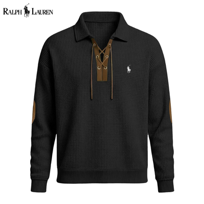 Men’s Premium Waffle-Knit Lace-Up Pullover