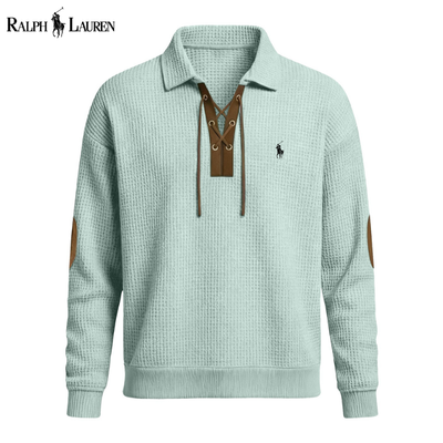 Men’s Premium Waffle-Knit Lace-Up Pullover