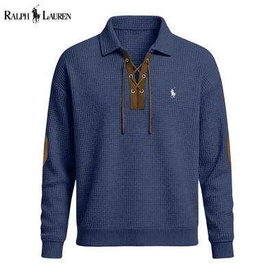 Men’s Premium Waffle-Knit Lace-Up Pullover