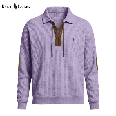 Men’s Premium Waffle-Knit Lace-Up Pullover